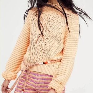 Free People Peach Knit Sweater